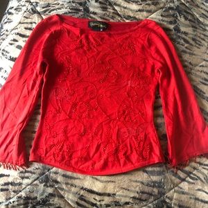Beaded red top